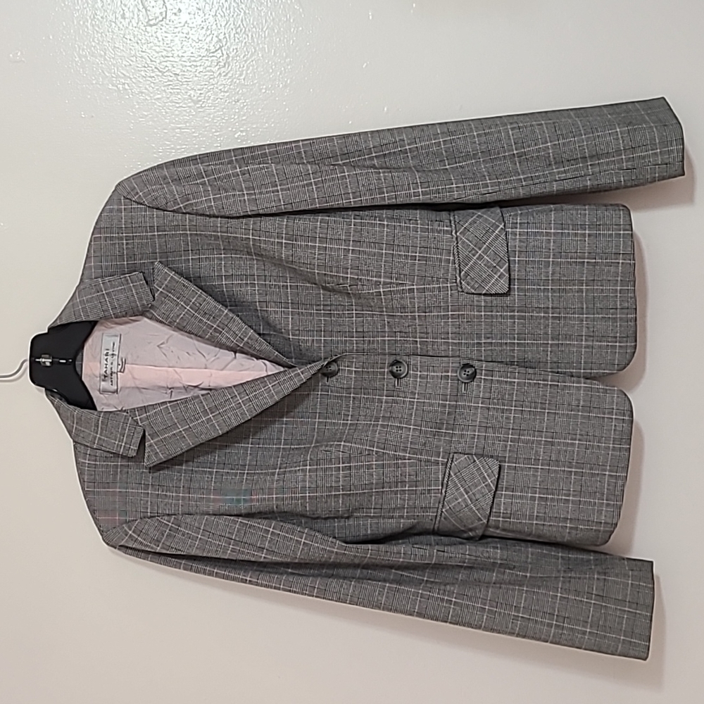 Tahari Grey Jacket with Pink and Black